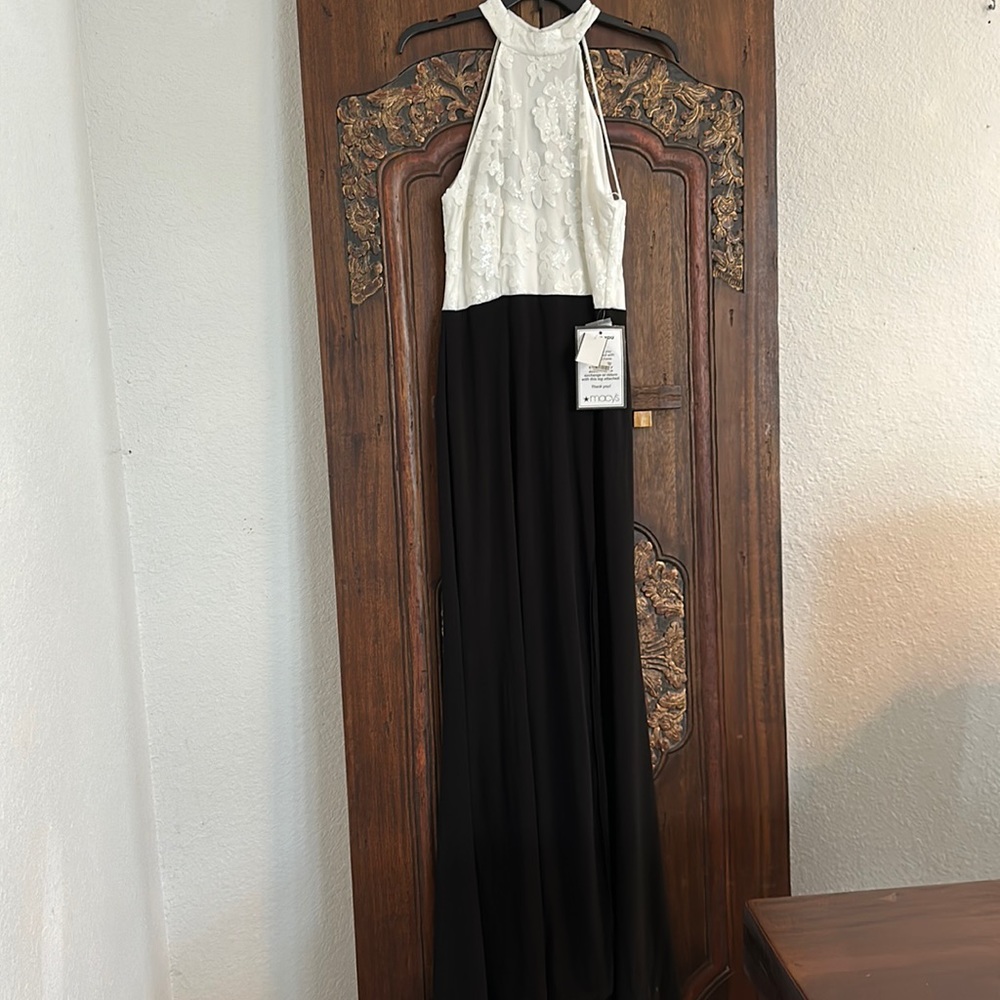 Women White and Black Long Dress